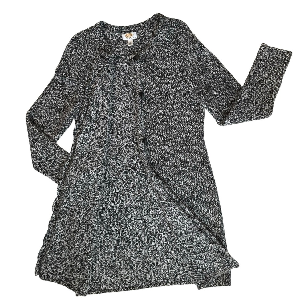 Talbots Long Button Cardigan Sweater Large Wool Angora Blend Office Preppy Class